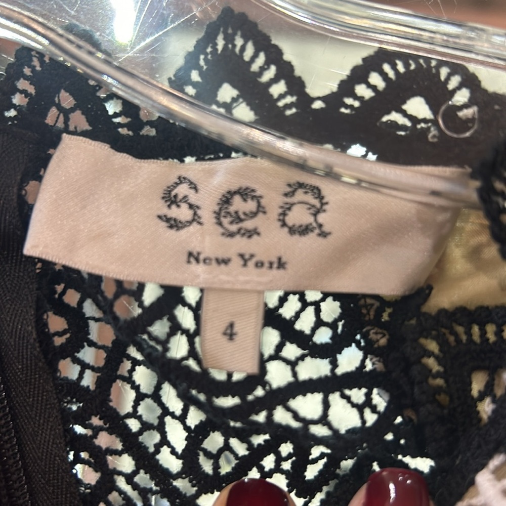Cap Sleeve Black Size 4 Cocktail Dress by Sea New York - Picture 7 of 7